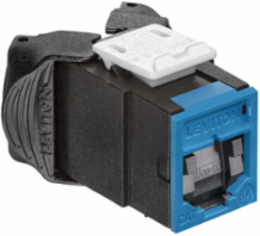 ATLAS-X1 Cat 6A UTP QUICKPORT Jack, Blue, Tool-Free Termination, Shuttered