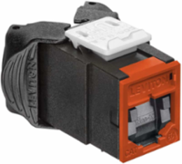 ATLAS-X1 Cat 6A UTP QUICKPORT Jack, Orange, Tool-Free Termination, Shuttered