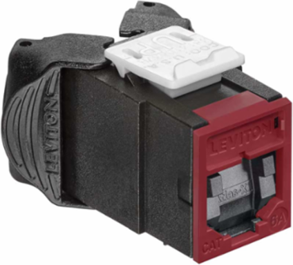 ATLAS-X1 Cat 6A UTP QUICKPORT Jack, Tool-Free Termination, Red