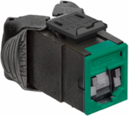 ATLAS-X1 Cat 6A UTP QUICKPORT Jack, Green, Tool-Free, Shuttered