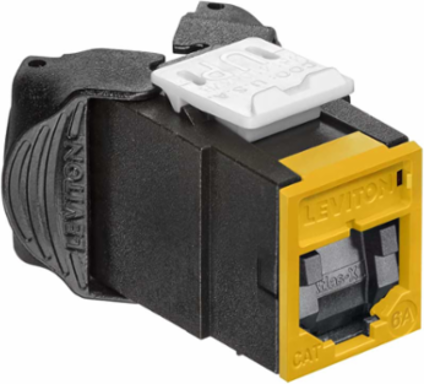ATLAS-X1 Cat 6A UTP QUICKPORT Jack, Yellow, Tool-Free Termination
