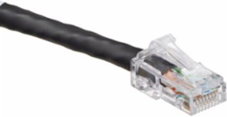 Cat 6 UTP Patch Cord 1 Ft Snagless Black, RoHS Compliant, Power Over Ethernet Support