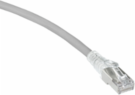 Atlas-X1 Cat 6 Shielded SlimLine Boot Patch Cord 3 ft, Grey, Stranded 26-gauge