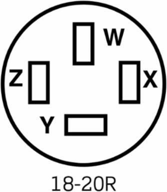 20 Amp Straight Blade Flush Mount Receptacle, NEMA 18-20R, 120/208 Volt