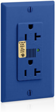 20 Amp Surge Protective Duplex Receptacle, 125 Volt, NEMA 5-20R, Blue