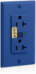 20 Amp Surge Protective Duplex Receptacle, 125 Volt, NEMA 5-20R, Blue
