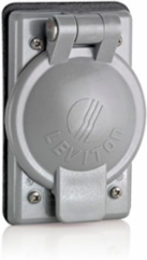 1-Gang Weather-Resistant Receptacle Cover Plate, 1.60 Inch Dia, Gray, Thermoplastic