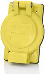 Weatherproof Cover 1-Gang, Yellow, IP64, NEMA 3R, Thermoplastic Glass-Filled