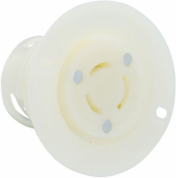 Flanged Outlet Locking Receptacle, 15/10 Amp, 125/250 Volt, Nylon, NEMA WD-6