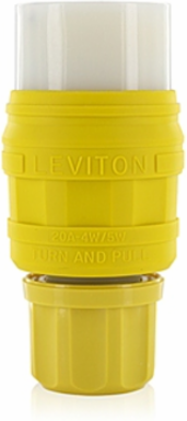 Wetguard Watertight Locking Connector 20A, NEMA L14-20, 125/250V, Yellow
