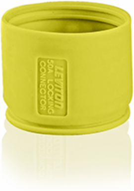50Amp Non-NEMA Locking Connector Boot, Yellow, Weather Resistant IP55