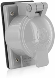 1-Gang Weather-Resistant Receptacle Cover Plate, 2.15 Inch Dia, Cast Aluminum, Gray
