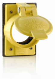 Weather-Resistant Cover for 50A Locking Receptacles, 1-Gang, Yellow