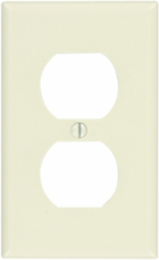 1-Gang Duplex Wallplate, Standard Size, Light Almond, RoHS Compliant