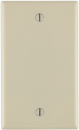 1-Gang Blank Wallplate, Standard Size, Box Mount, Light Almond