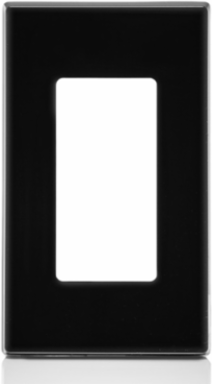 1-Gang Screwless Polycarbonate Wallplate, Black, Size: Standard, Durable