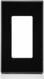 1-Gang Screwless Polycarbonate Wallplate, Black, Size: Standard, Durable