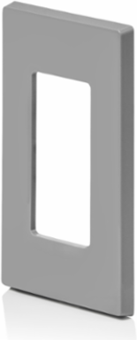1-Gang Screwless Polycarbonate Wallplate - Gray, Standard Size, Snap-On Mount, ETL Listed