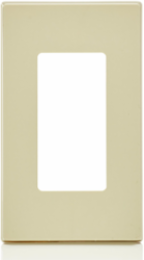 1-Gang Screwless Wallplate Polycarbonate Ivory, Snap-On Design, ETL Listed
