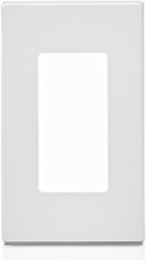 1-Gang Screwless Polycarbonate Wallplate - White, ETL Listed, Snap-On Design