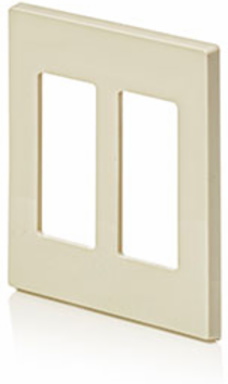 2-Gang Screwless Wallplate, Snap-On Polycarbonate, Light Almond, ETL Listed