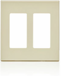 2-Gang Screwless Wallplate, Snap-On Polycarbonate, Light Almond, ETL Listed