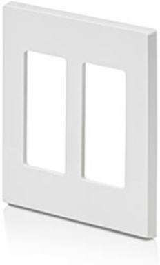 2-Gang Screwless Wallplate, Polycarbonate, White, ETL Listed, Snap-On Design