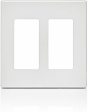 2-Gang Screwless Wallplate, Polycarbonate, White, ETL Listed, Snap-On Design