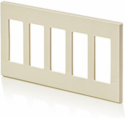 5-Gang Screwless Wallplate, Light Almond, Polycarbonate, Snap-On Design