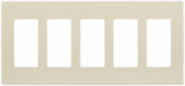 5-Gang Screwless Wallplate, Light Almond, Polycarbonate, Snap-On Design