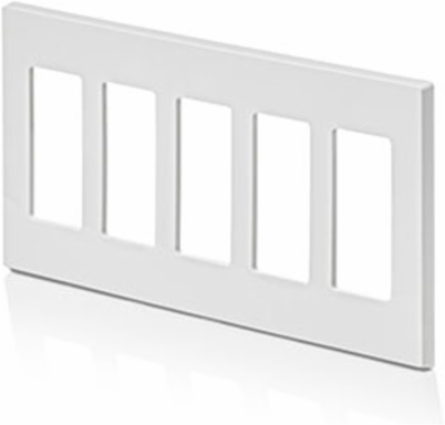 5-Gang Screwless Wallplate, Polycarbonate, Snap-On Design, ETL Listed
