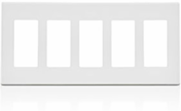 5-Gang Screwless Wallplate, Polycarbonate, Snap-On Design, ETL Listed