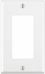 1 Gang Decora Nylon Wallplate for 347V Applications, White