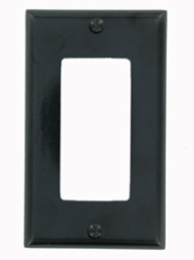 1-Gang Decora Wallplate, Standard Size, Thermoset Plastic, Black