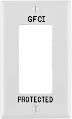 1-Gang Standard Size Decora Wallplate, Nylon, GFCI Protected, White