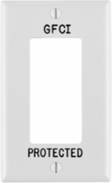 1-Gang Standard Size Decora Wallplate, Nylon, GFCI Protected, White