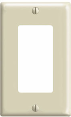 1-Gang Standard Size Decora Wallplate, Thermoset Plastic, Ivory