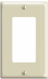 1-Gang Standard Size Decora Wallplate, Thermoset Plastic, Ivory