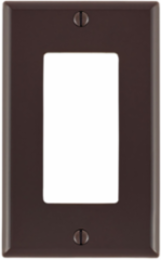 1-Gang Standard Size Decora Wallplate, Nylon, Brown, UL/CSA Certified