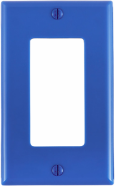 1-Gang Standard Size Decora GFCI Wallplate, Nylon, Blue