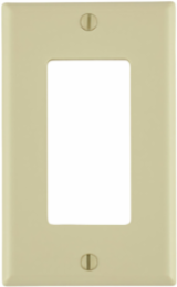 1-Gang Standard Size Decora Wallplate, Nylon, Ivory, UL/CSA Certified