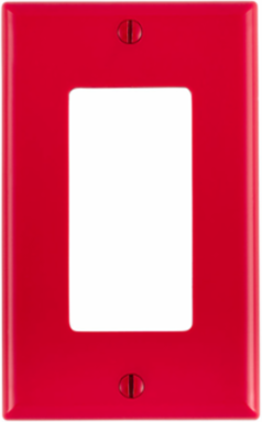 1-Gang Decora Wallplate, Standard Size, Nylon, Red