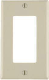 1-Gang Decora Wallplate, Standard Size, Thermoset Plastic, Light Almond