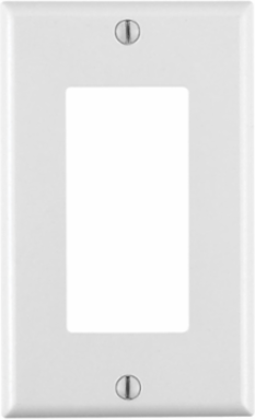 1-Gang Decora Wallplate, Standard Size, Thermoset Plastic, White