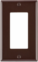 1-Gang Decora Wallplate, Standard Size, Thermoset Plastic, Brown