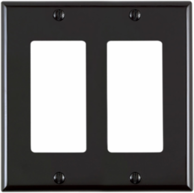 2 Gang Decora Wallplate for 347V Applications, Black