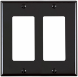 2 Gang Decora Wallplate for 347V Applications, Black