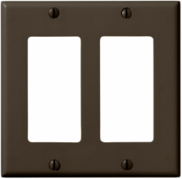 2-Gang Decora Wallplate, Standard Size, Thermoset, Brown