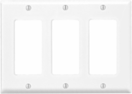 3 Gang Decora Wallplate for 347 Volt Applications - White