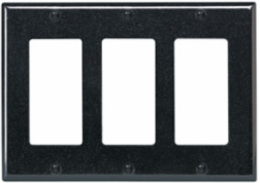 3-Gang Decora Wallplate, Standard Size, Thermoset Plastic, Black